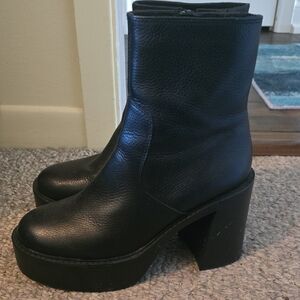 Aldo Black Chunky Heel Boots